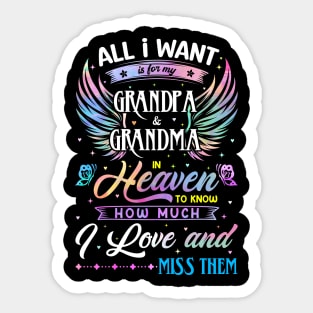 I Love and Miss Them Memorial Grandpa and Grandma Sticker